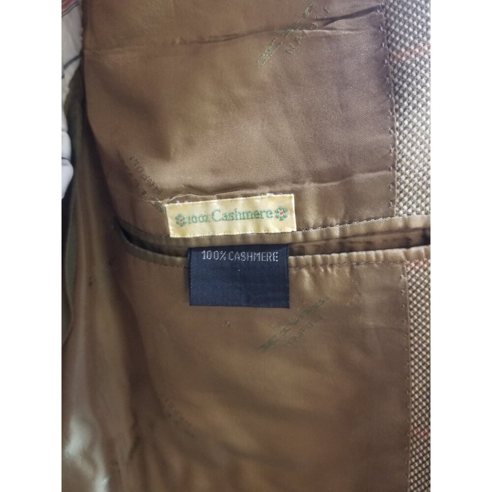 Kiton Tan Plaid Blazer Size 52 100% Cashmere. Display Model - Picture 5 of 6